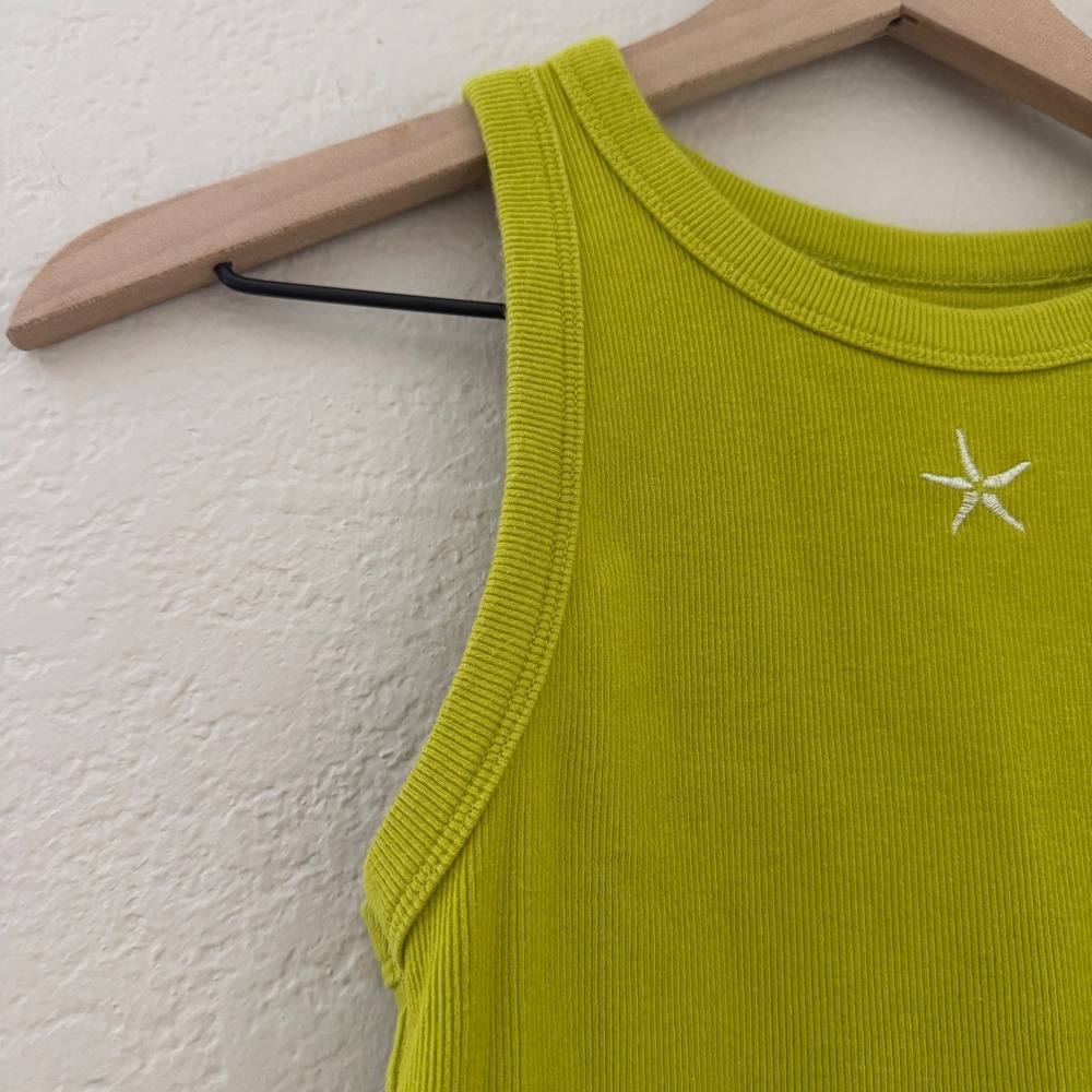 A New Day Starfish Tank Top Cropped Ribbed Beach Embroidered Knit Slim Fit - Picture 2 of 9